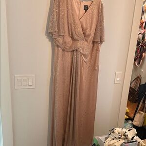 Adrianna Papell Gold Floral Dress